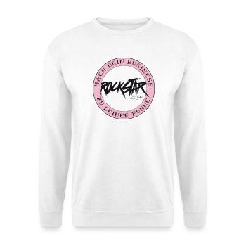 Oldschool Business Rock Star - Unisex Pullover - Weiß - Vorne