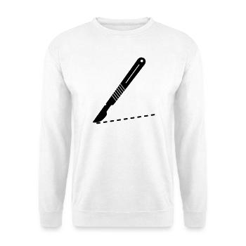 Scalpel blades with cutting line - Unisex Sweatshirt - white - Front