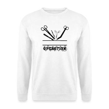 Nom de l’opération Bannière Suture - Sweat-shirt Unisexe - blanc - Devant