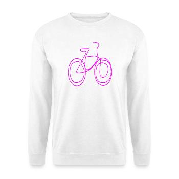 LINE ART BICYCLE PINK MINIMALISM - Unisex Sweatshirt - white - Front
