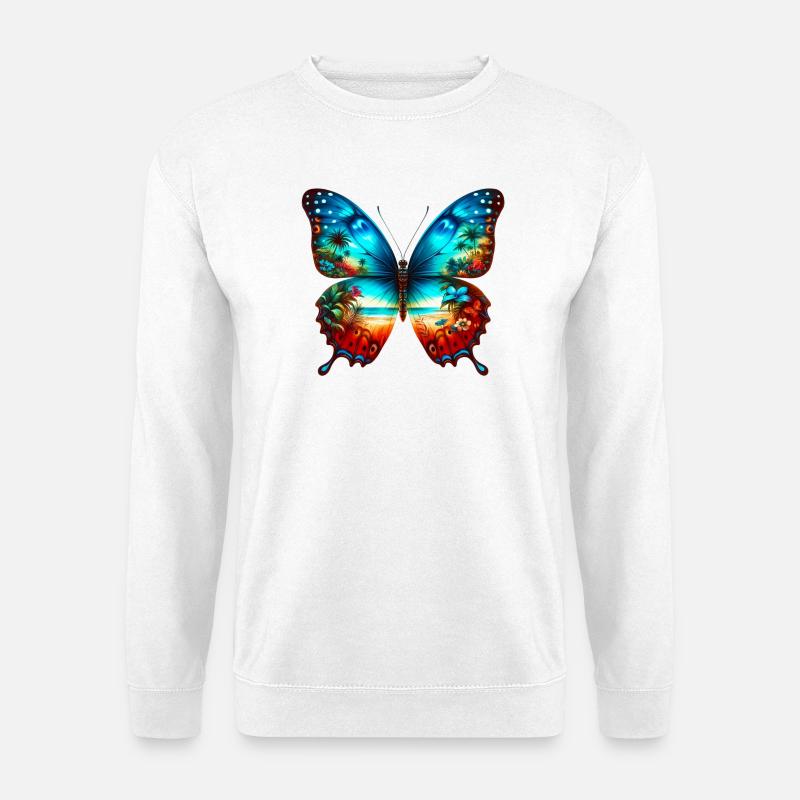 Schmetterling - Unisex Pullover - Weiß