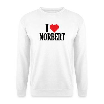 t-shirt I love Norbert t-shirt gift idea - Unisex Sweatshirt - white - Front