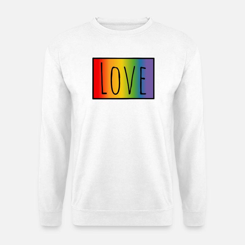 CSD Tshirt Regenbogen Love - Unisex Sweatshirt - white