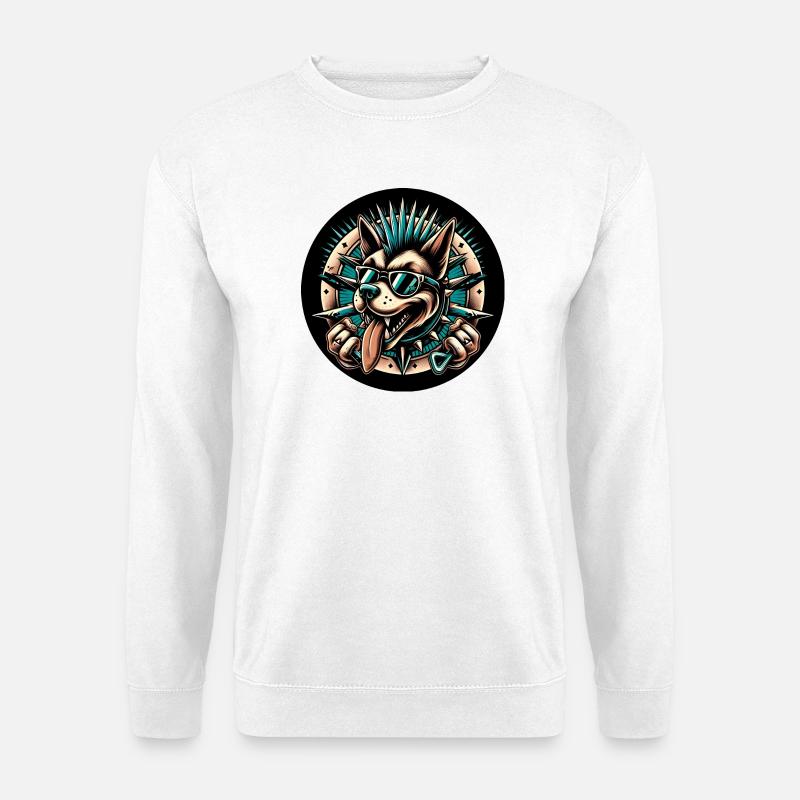 Punk Dog - Unisex Pullover - Weiß