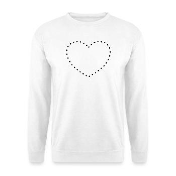 Herz black dots - Unisex Pullover - Weiß - Vorne