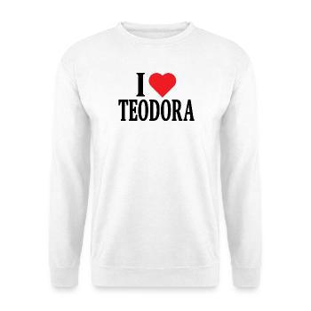 t-shirt j’aime Teodora t-shirt idée cadeau - Sweat-shirt Unisexe - blanc - Devant