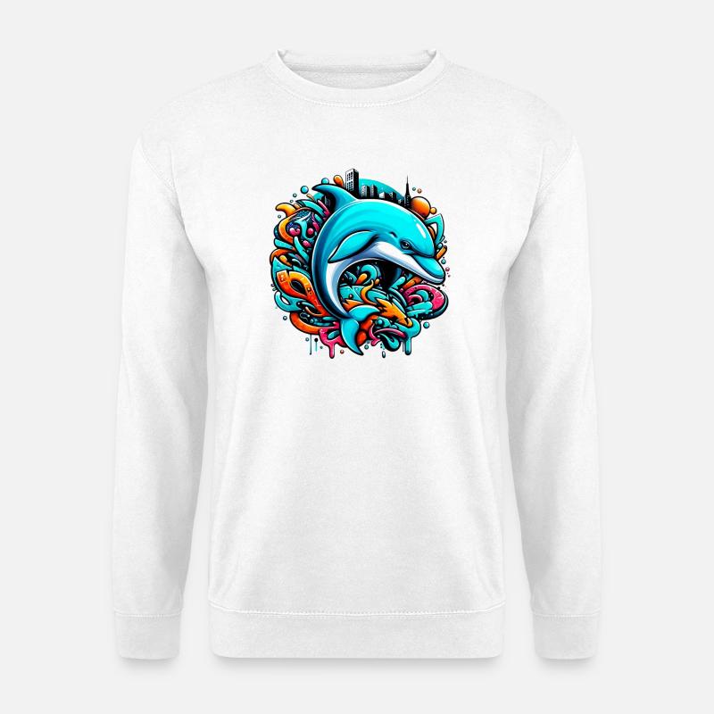 Delfin - Unisex Pullover - Weiß