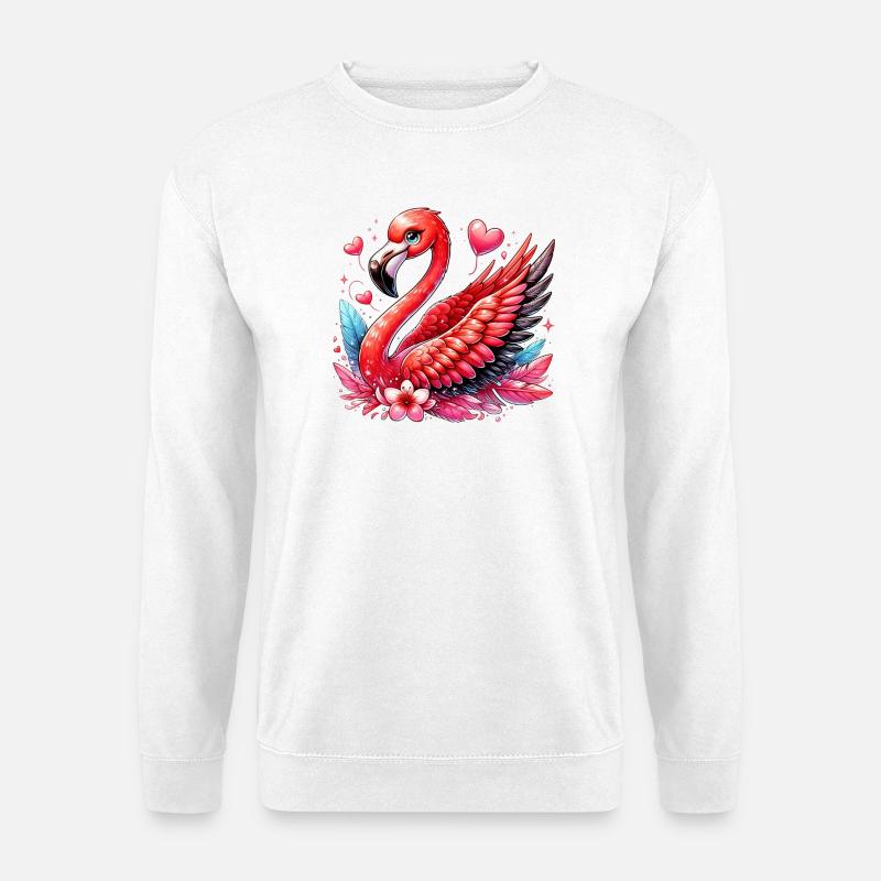Flamingo - Unisex Pullover - Weiß