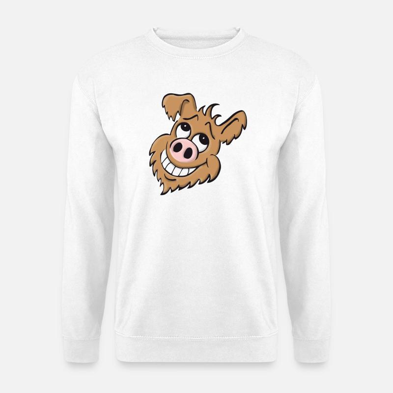 Schweinehund - lachend - Unisex Pullover - Weiß