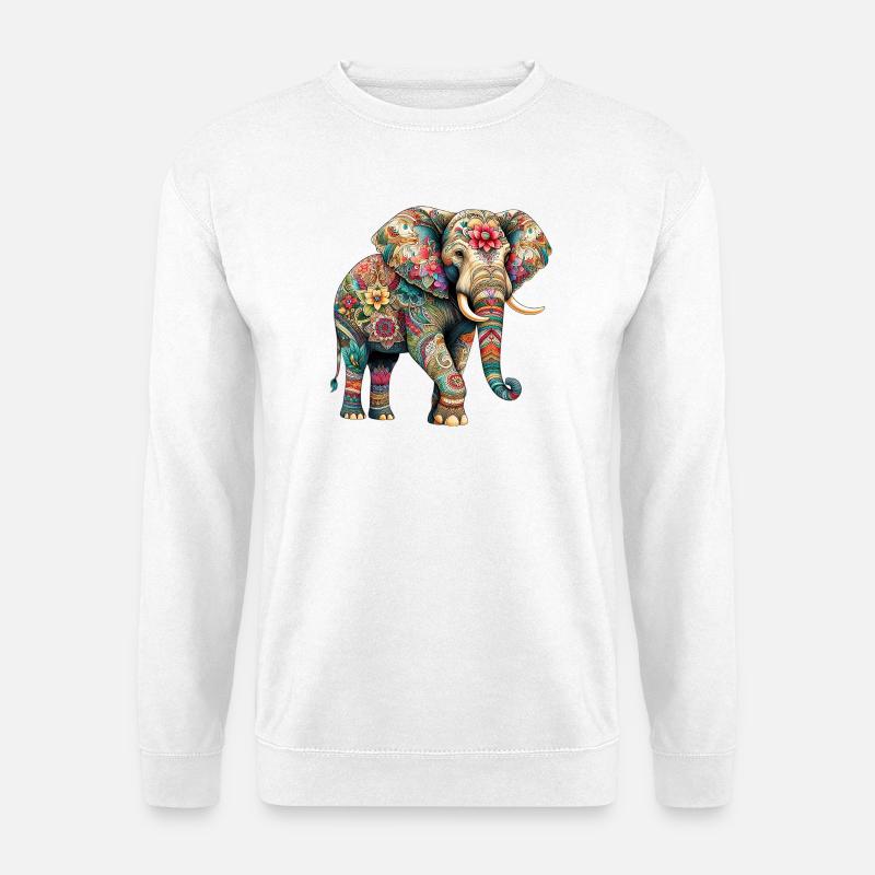 Elefant - Unisex Pullover - Weiß