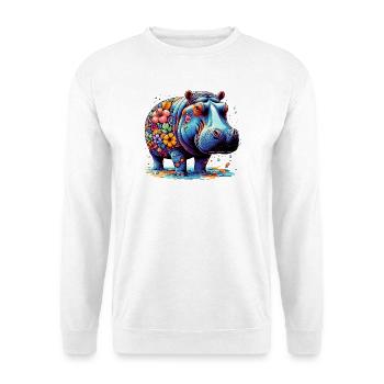 Nilpferd - Unisex Pullover - Weiß - Vorne