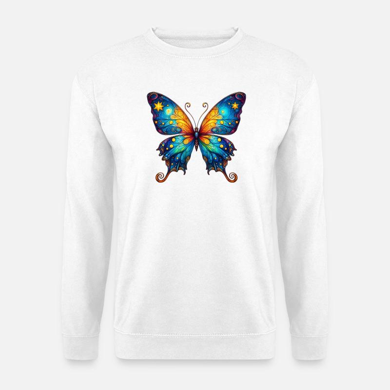 Van Gogh Schmetterling - Unisex Pullover - Weiß