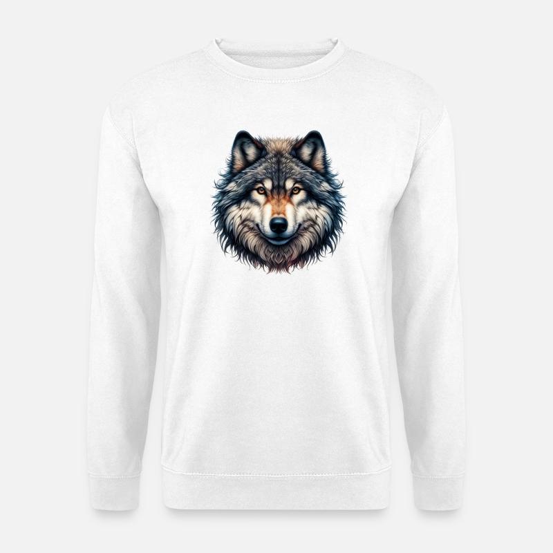 Wolf - Unisex Pullover - Weiß