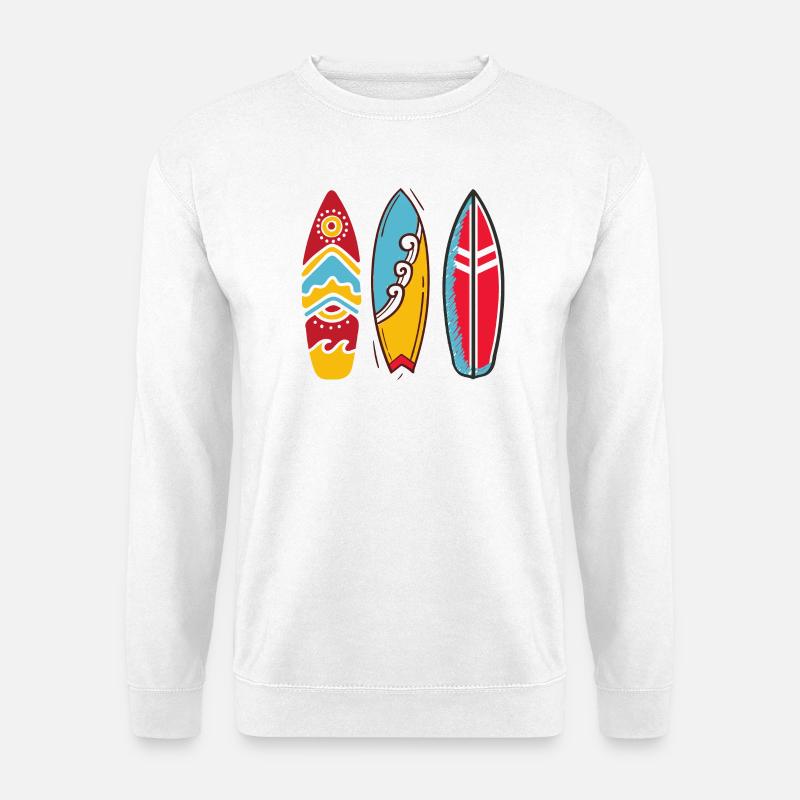 Three pop art surf boards - Unisex Sweatshirt - white