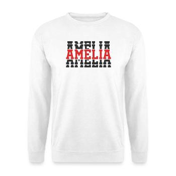 T-Shirt Amelia T-Shirt Geschenkidee gestapelter Text - Unisex Pullover - Weiß - Vorne