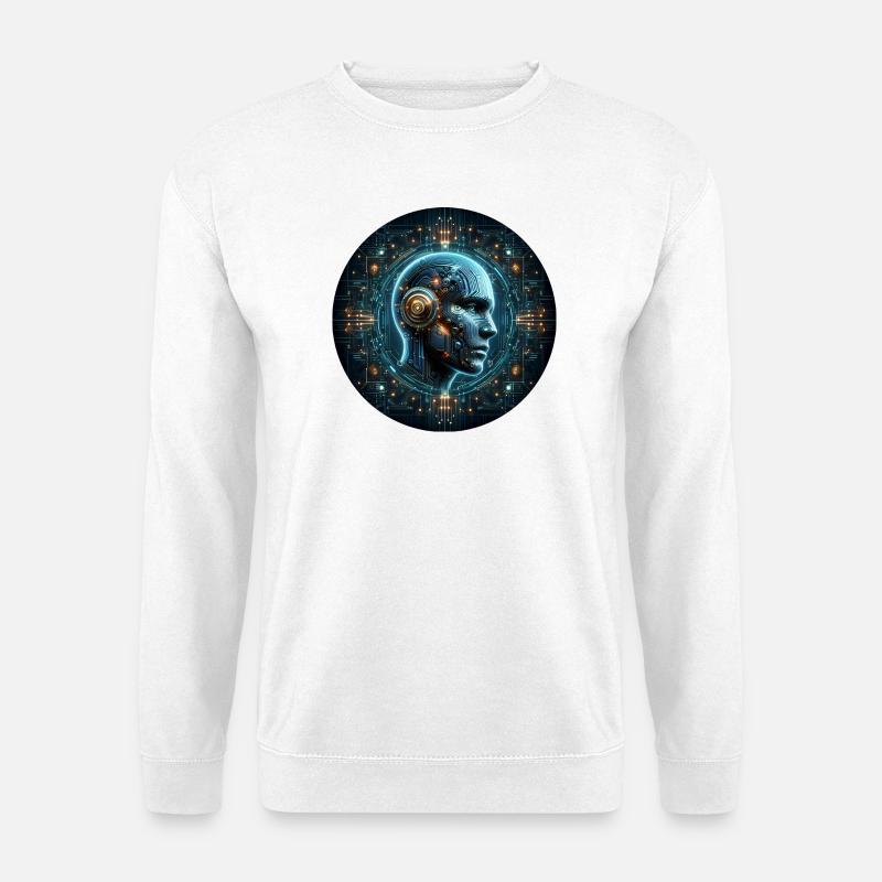 Artificial Intelligence Cyber Head Tech - Unisex Sweatshirt - white