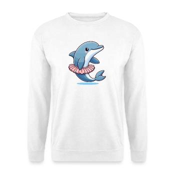 Balletic Dolphin: Graceful Waves - Unisex Sweatshirt - white - Front