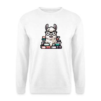 Bookworm Llama: The Literary Alpaca - Unisex Sweatshirt - white - Front