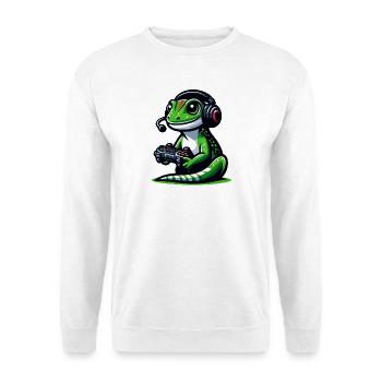 Gecko Gamer: Den Joystick-Dschungel meistern - Unisex Pullover - Weiß - Vorne