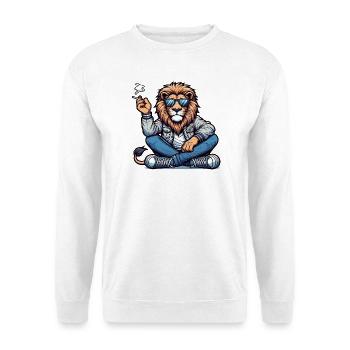 Löwenrebell mit Sonnenbrille - Unisex Pullover - Weiß - Vorne