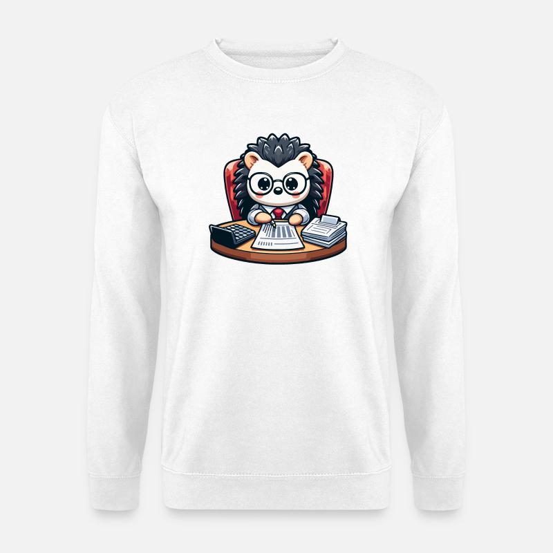 Accounting Hedgehog: Das berechnende Tier - Unisex Pullover - Weiß