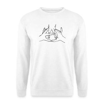 Handzeichen Motiv in schwarz. Cool. - Unisex Pullover - Weiß - Vorne