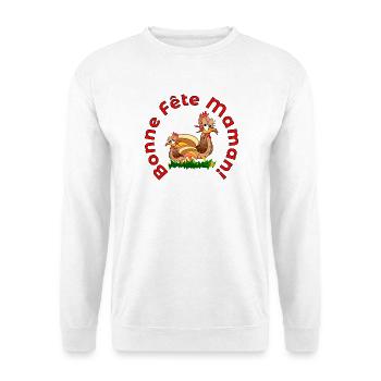 Fêtes des Méres POULETS POULES MAMAN - Sweat-shirt Unisexe - blanc - Devant