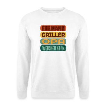 VATERTAG GRILLEN OPA - Unisex Pullover - Weiß - Vorne