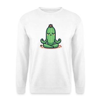 Cactus Zen - Pose de plante paisible - Sweat-shirt Unisexe - blanc - Devant