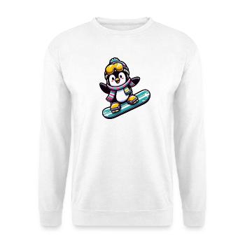 Snowboard Star: The Sliding Penguin - Unisex Sweatshirt - white - Front