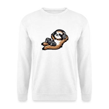 Spiel über Faultier: Der chillige Gamer - Unisex Pullover - Weiß - Vorne