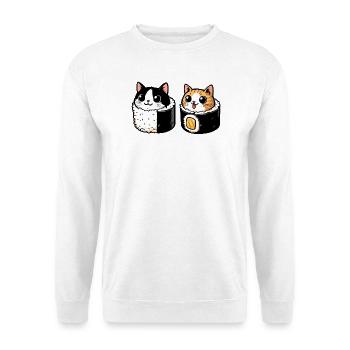 Neko Maki Mix : Le Chat Sushi - Sweat-shirt Unisexe - blanc - Devant