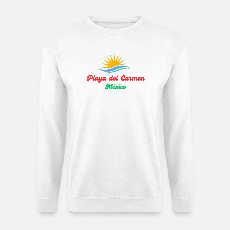 Playa del Carmen Mexiko Sonne Wasser Design - Unisex Pullover - Weiß