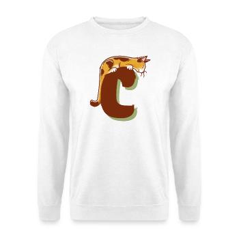 Lettre C du chat - Sweat-shirt Unisexe - blanc - Devant