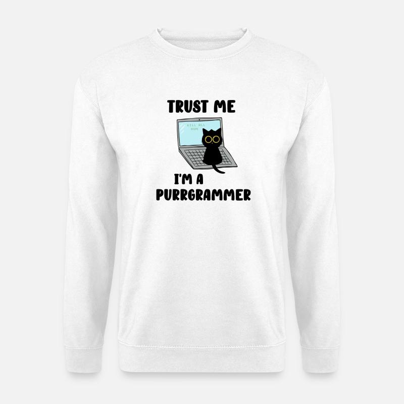 Trust me I am a purrgrammer - Unisex Pullover - Weiß