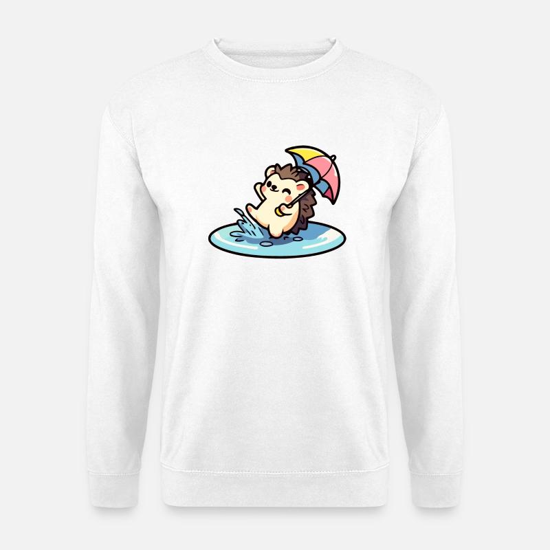 Igelpfützenparty: Der Regentag-Nachtschwärmer - Unisex Pullover - Weiß