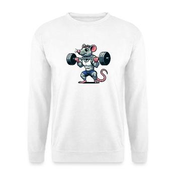 Mighty Mouse Lifter: The Workout Warrior - Unisex Sweatshirt - white - Front