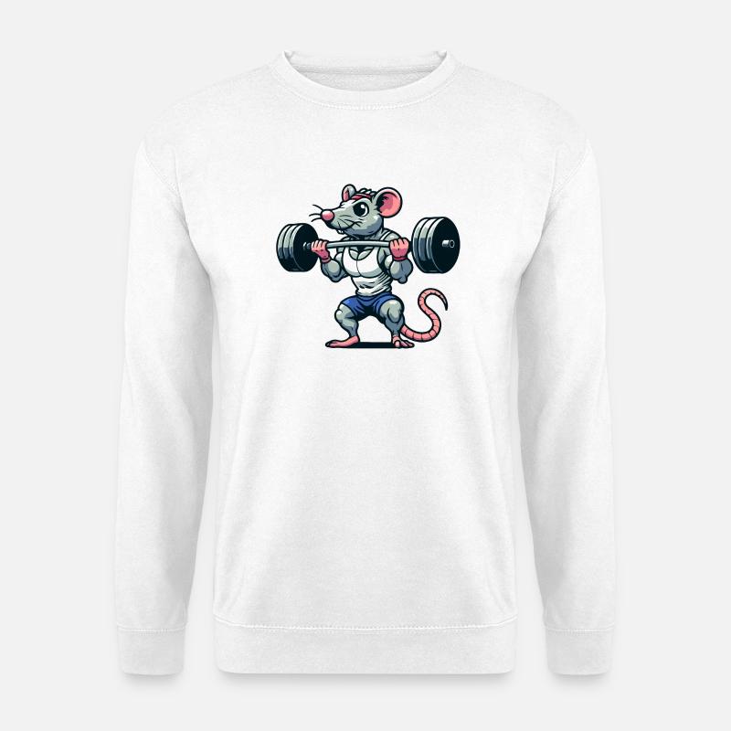 Mighty Mouse Lifter: Der Workout-Krieger - Unisex Pullover - Weiß