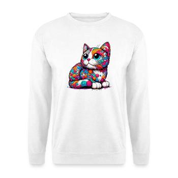 Katze - Unisex Pullover - Weiß - Vorne