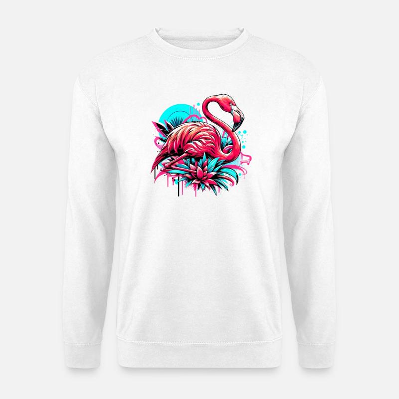 Flamingo - Unisex Pullover - Weiß