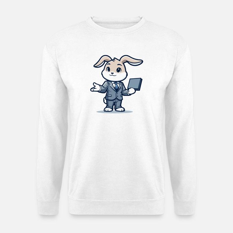 Techie Hopper: Das Unternehmenskaninchen - Unisex Pullover - Weiß