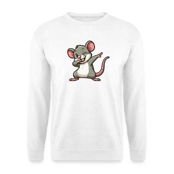 Ratte und Maus Dabbing Cartoon - Unisex Pullover - Weiß - Vorne