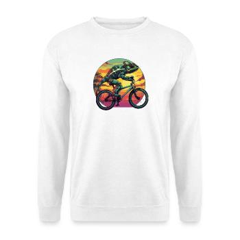 Chamäleon Fahrrad Fahrradfahrer Reptilien Tier - Unisex Pullover - Weiß - Vorne