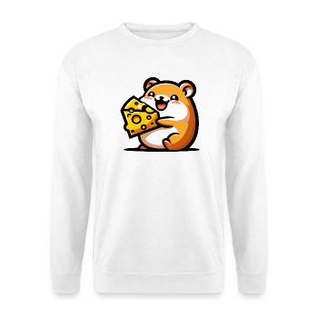 Cheesy Chomper : Le délicieux hamster - Sweat-shirt Unisexe - blanc - Devant