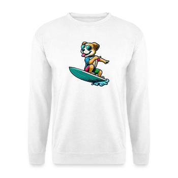 Wave Riding Buddy - Unisex Pullover - Weiß - Vorne