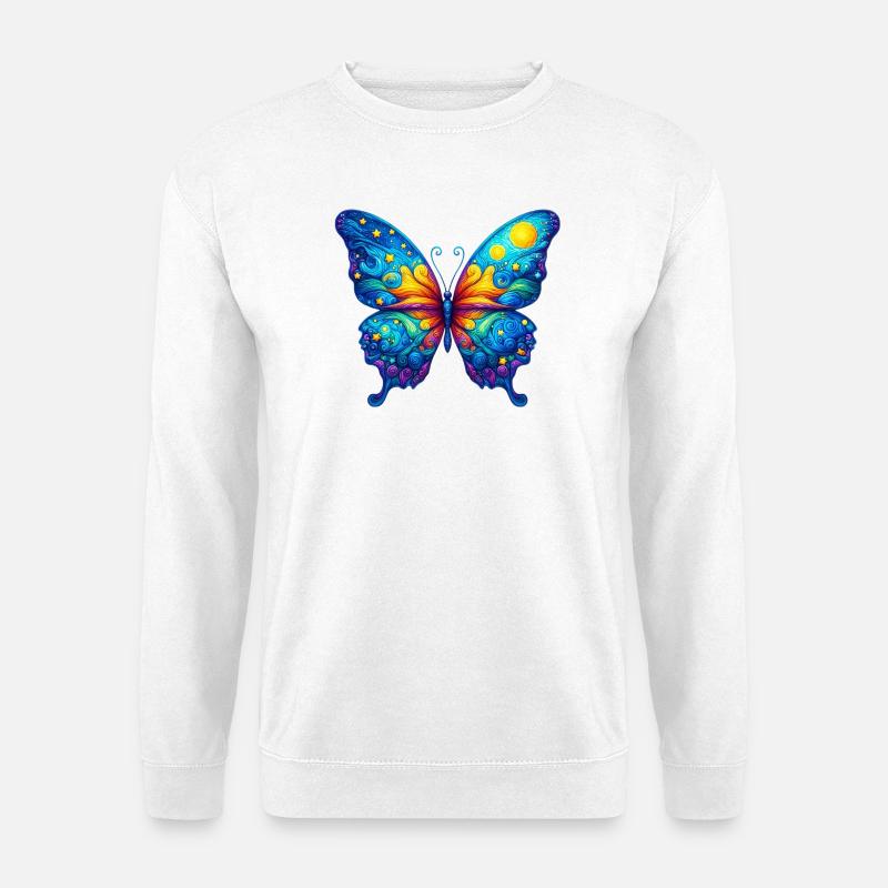 Van Gogh Schmetterling - Unisex Pullover - Weiß