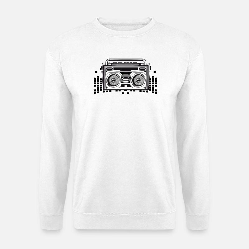 Kassetten Recorder im 80er Stencil Look - Unisex Pullover - Weiß