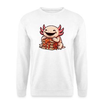 Axolotl genießt Lasagne Comic - Unisex Pullover - Weiß - Vorne