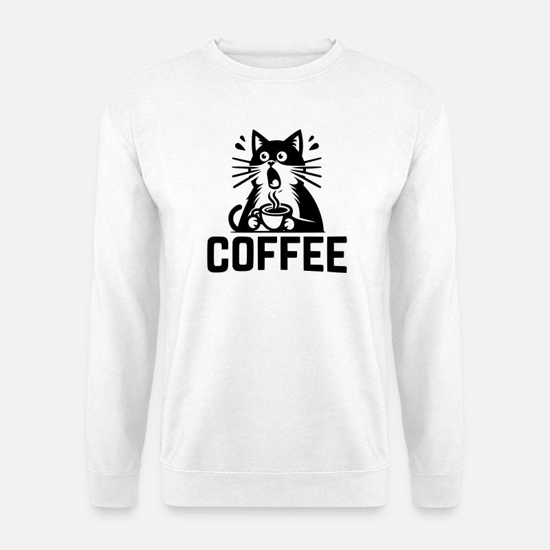 Cat Coffee - Unisex Sweatshirt - white