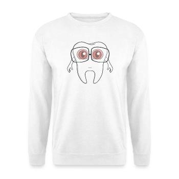 Une adorable dent portant des lunettes - Sweat-shirt Unisexe - blanc - Devant